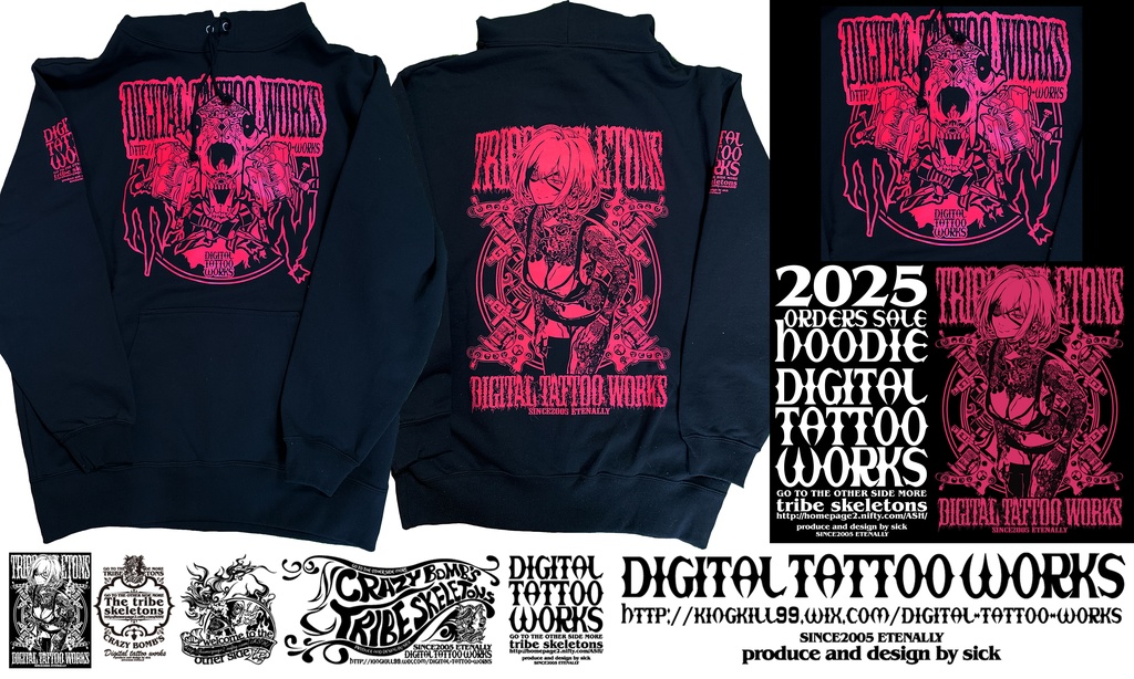 DIGITAL TATTOO WORKS 受注生産 パーカー2025