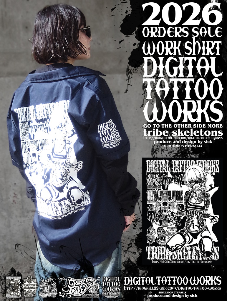 DIGITAL TATTOO WORKS 受注生産　ワークシャツ2026