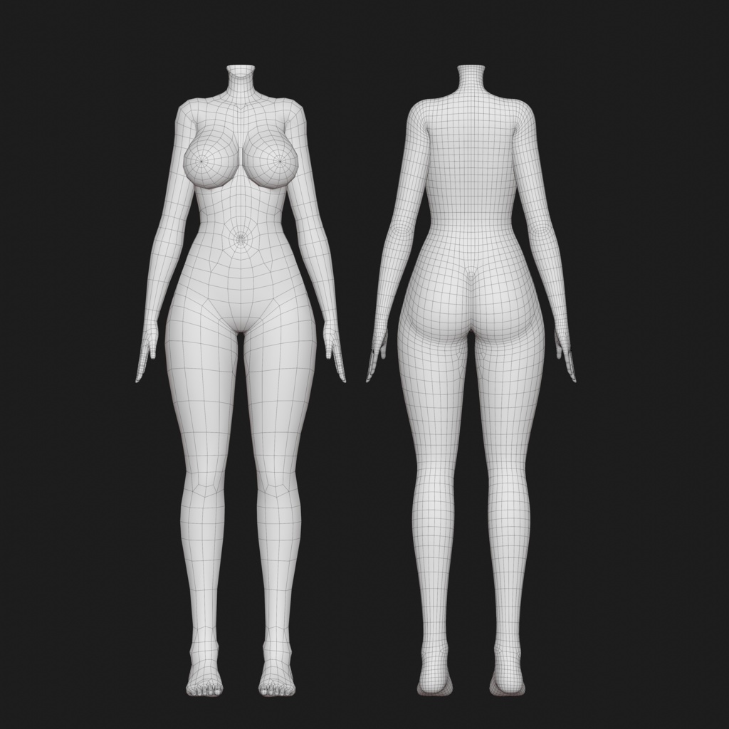[Feminine] 3D Model (Avatar Base) 2.0 Ver