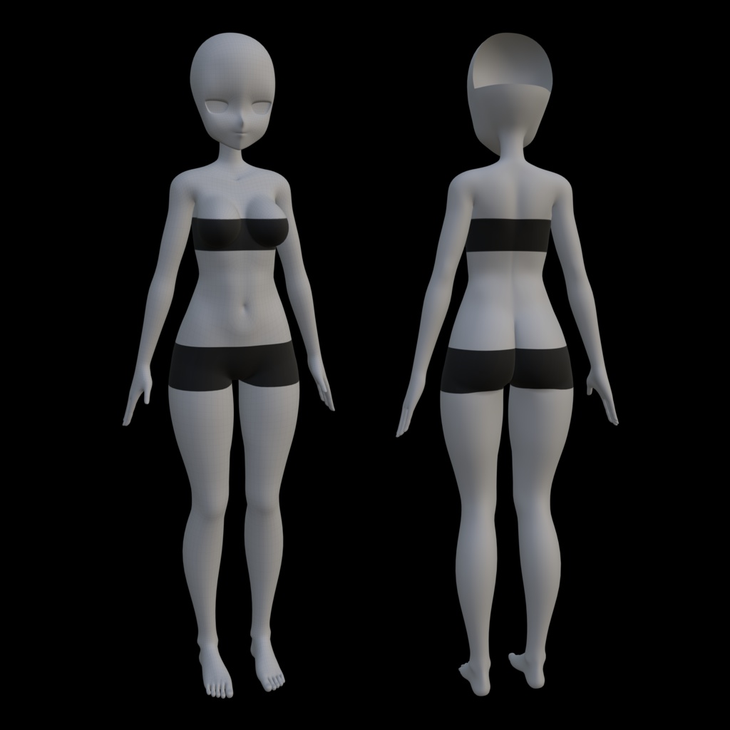 Female Base Mesh with Jiggle Rig & Constraints