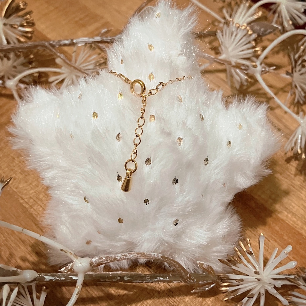 フリルハートのネックレス/レッド・ブラック ぬい用