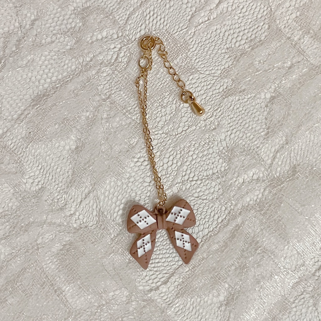 チェックリボンネックレス ぬい用