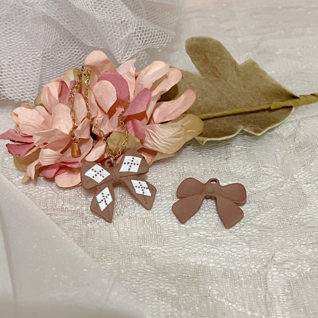 チェックリボンネックレス ぬい用