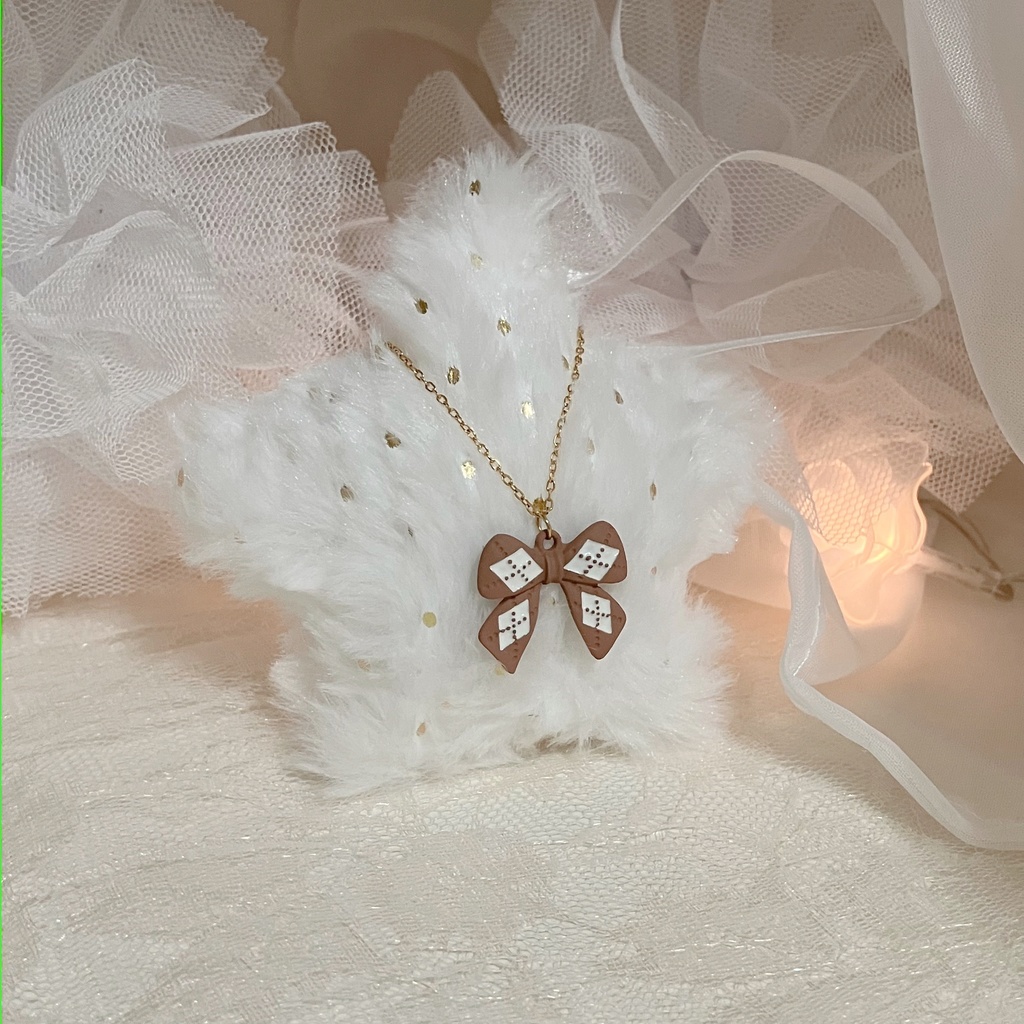 チェックリボンネックレス ぬい用