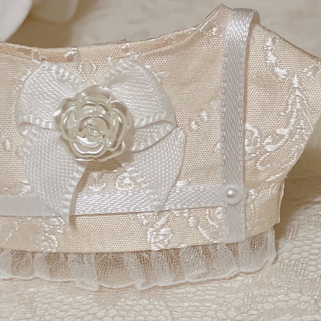 【ちびぐるみ】Rose cream × white harness Tops