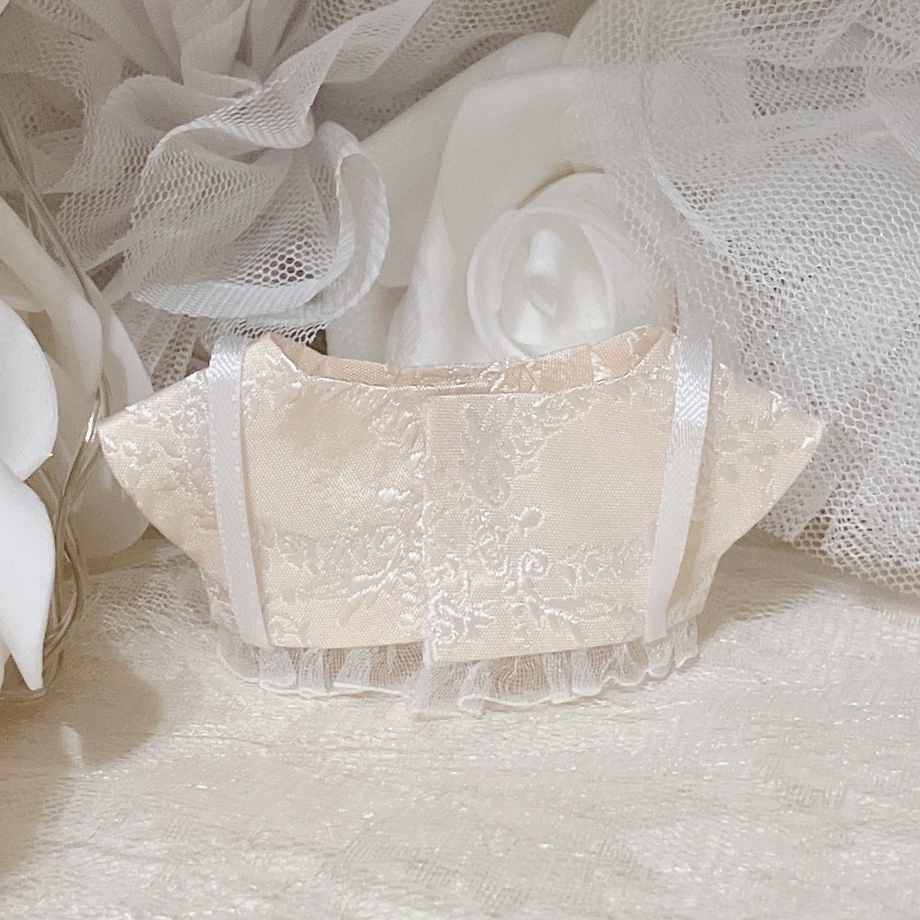 【ちびぐるみ】Rose cream × white harness Tops