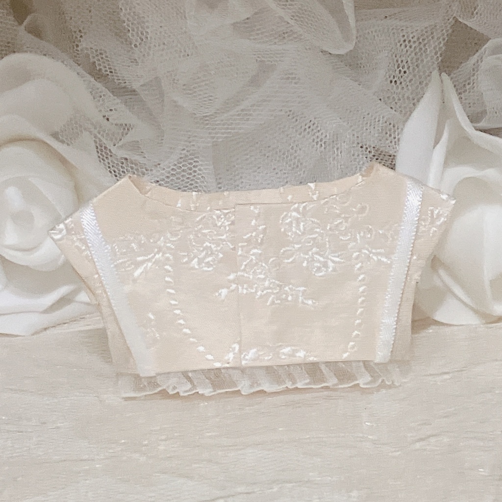 【にじぱぺっと】Rose cream × white harness Tops