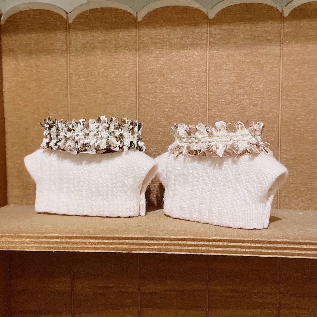 【にじぱぺっと】Fringe Scarf & Knit Tops Set