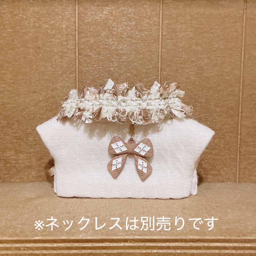 【にじぱぺっと】Fringe Scarf & Knit Tops Set