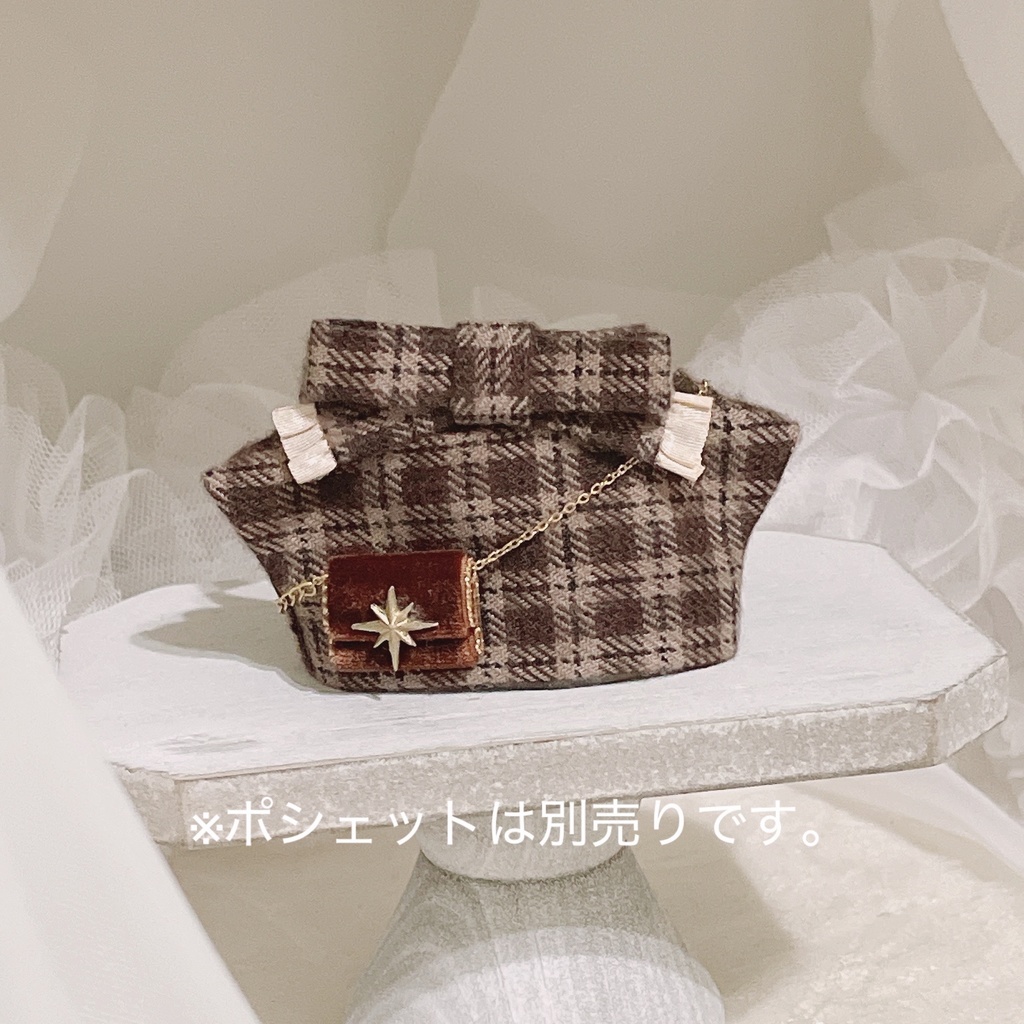 【にじぱぺっと】2way Checkered Ribbon Scarf & Tops