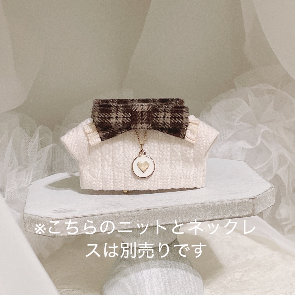 【にじぱぺっと】2way Checkered Ribbon Scarf & Tops