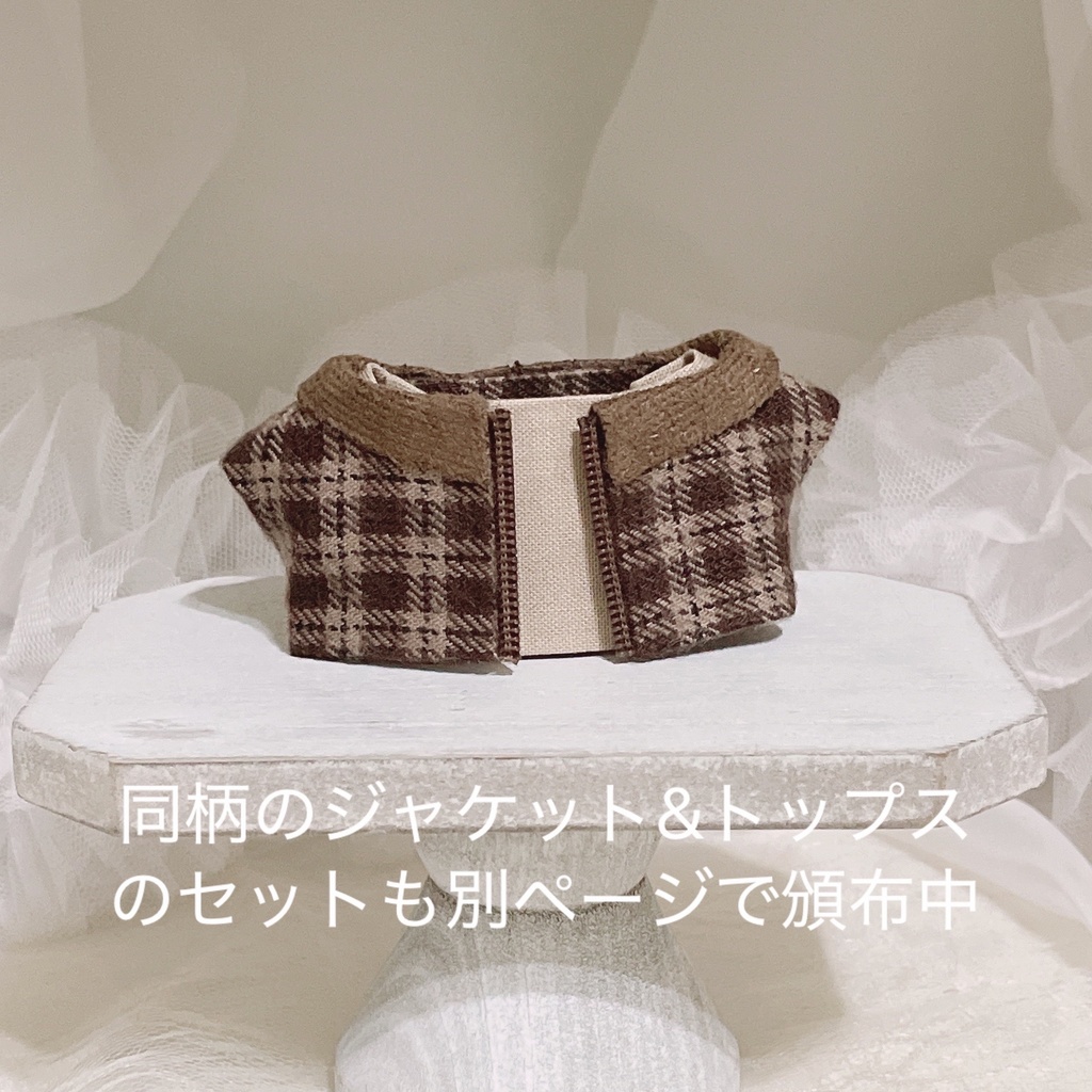 【にじぱぺっと】2way Checkered Ribbon Scarf & Tops