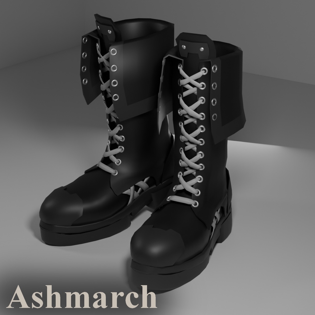 【VRC想定】Ashmarch ブーツ3Dモデル