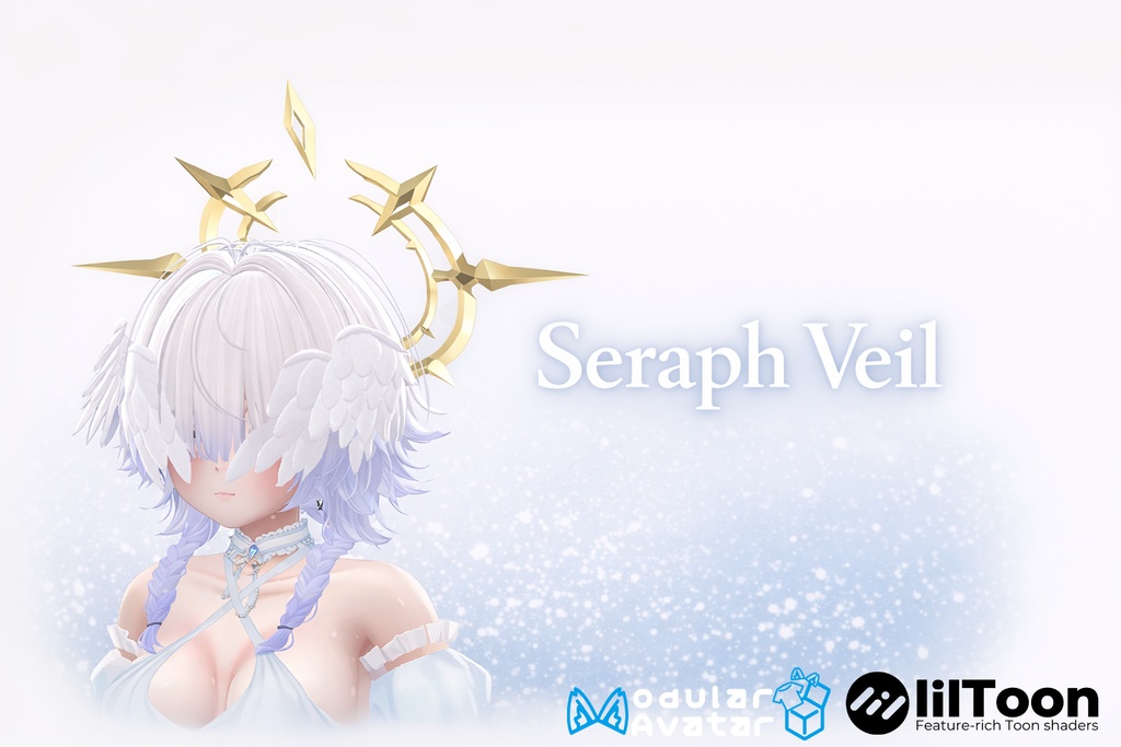 【VRC想定】7アバター対応　目隠し＋ヘイロー『Seraph Veil(セラフ・ヴェイル)』