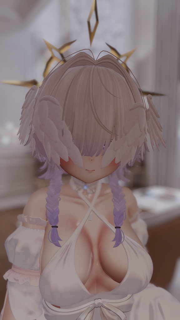 【VRC想定】7アバター対応 目隠し+ヘイロー『Seraph Veil(セラフ・ヴェイル)』