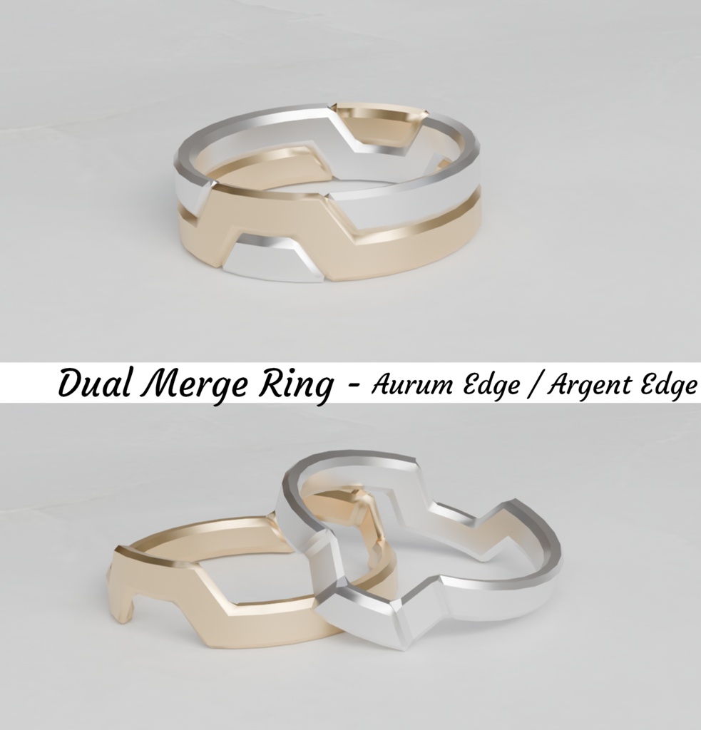 【VRC想定・MA】『Dual Merge Ring - Aurum Edge / Argent Edge 』