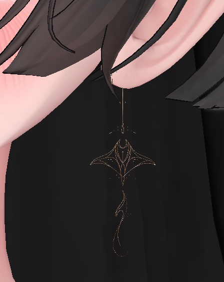 【VRC想定・MA】13アバター対応 3Dアクセサリー/ピアス 『Manta Glide Pierce ー 蒼影の滑翔』