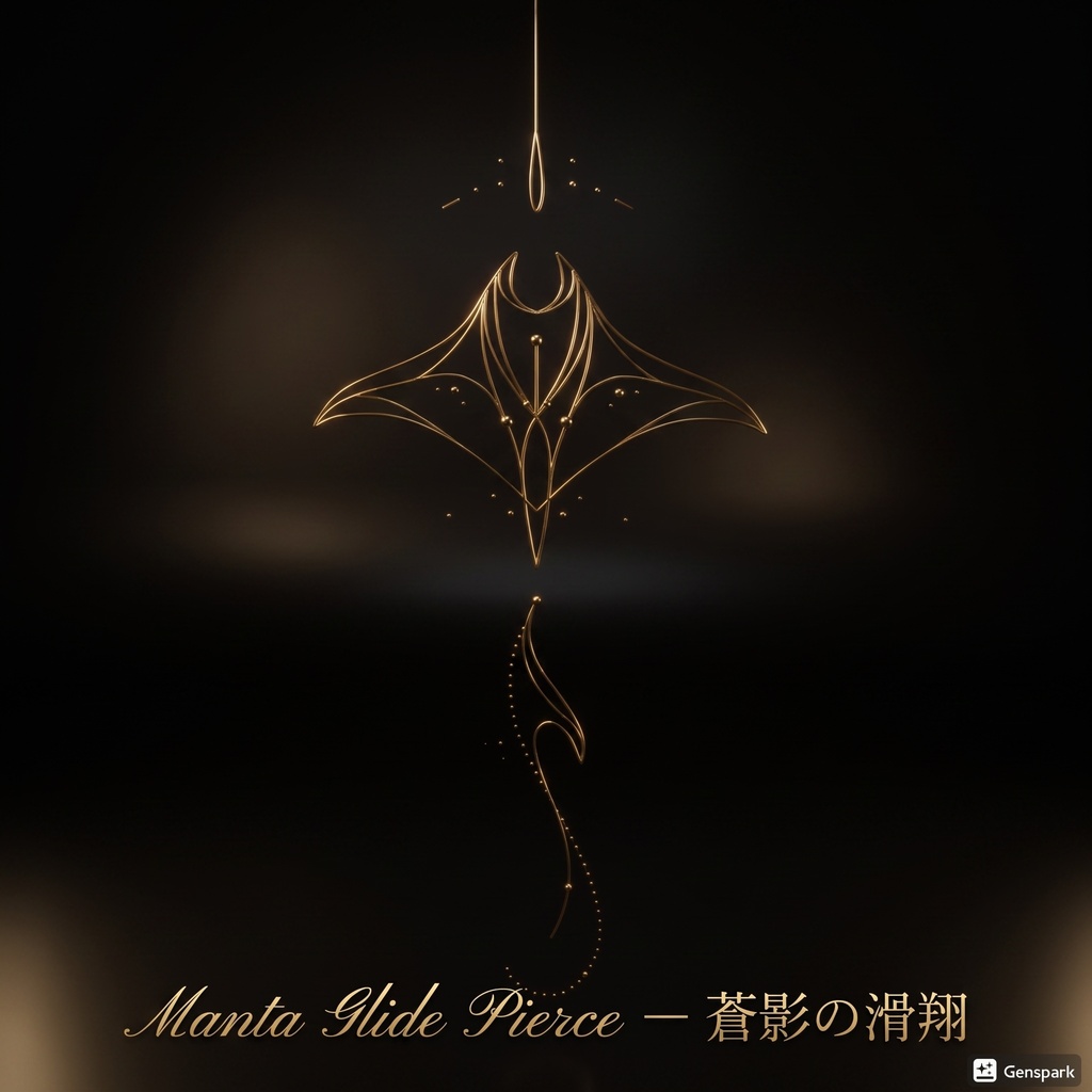 【VRC想定・MA】13アバター対応 3Dアクセサリー/ピアス 『Manta Glide Pierce ー 蒼影の滑翔』