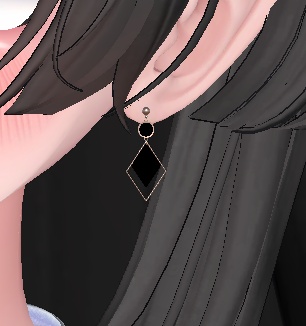 【VRC想定・MA】13アバター対応 3Dアクセサリー/ピアス Luna Noir
