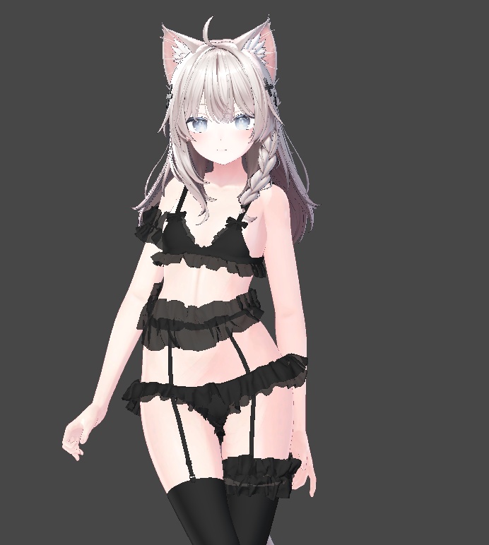 【VRC想定・MA】9アバター対応3D衣装 Noir Frillling