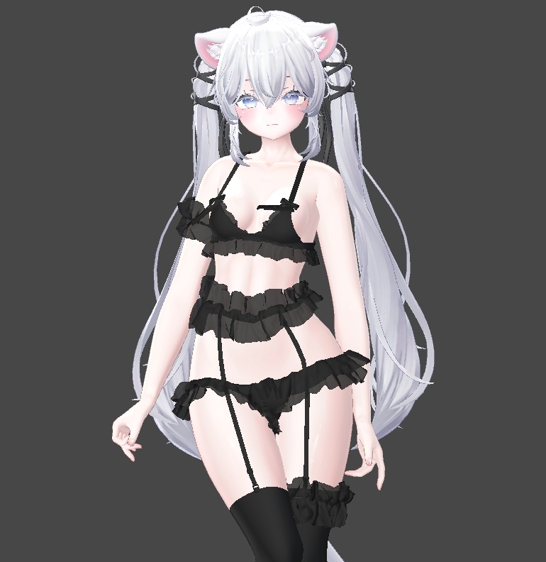 【VRC想定・MA】9アバター対応3D衣装 Noir Frillling