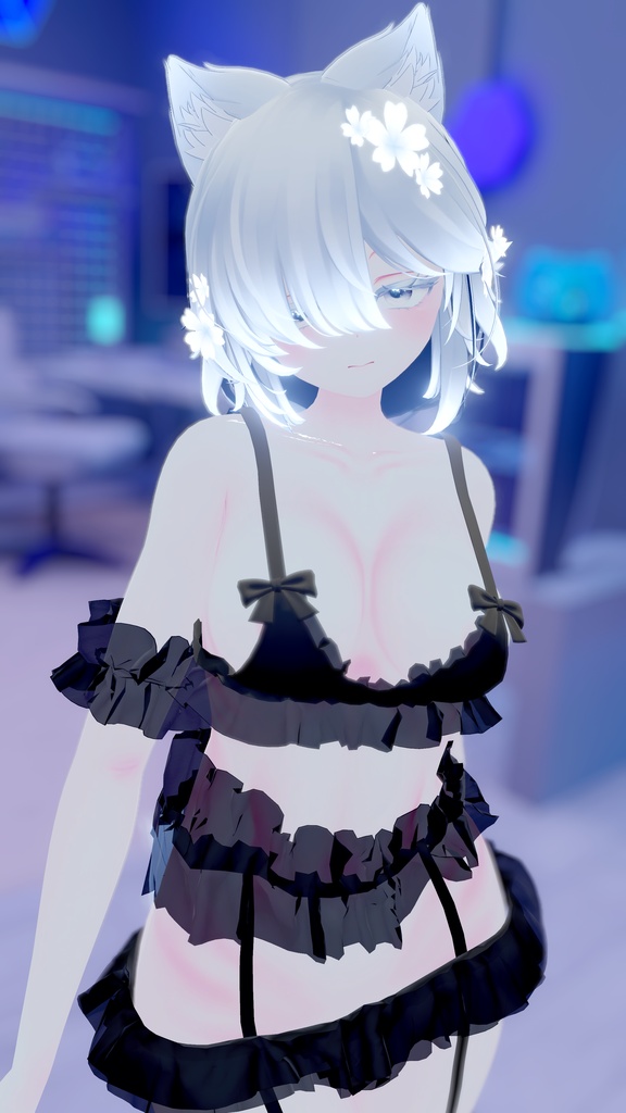 【VRC想定・MA】9アバター対応3D衣装 Noir Frillling
