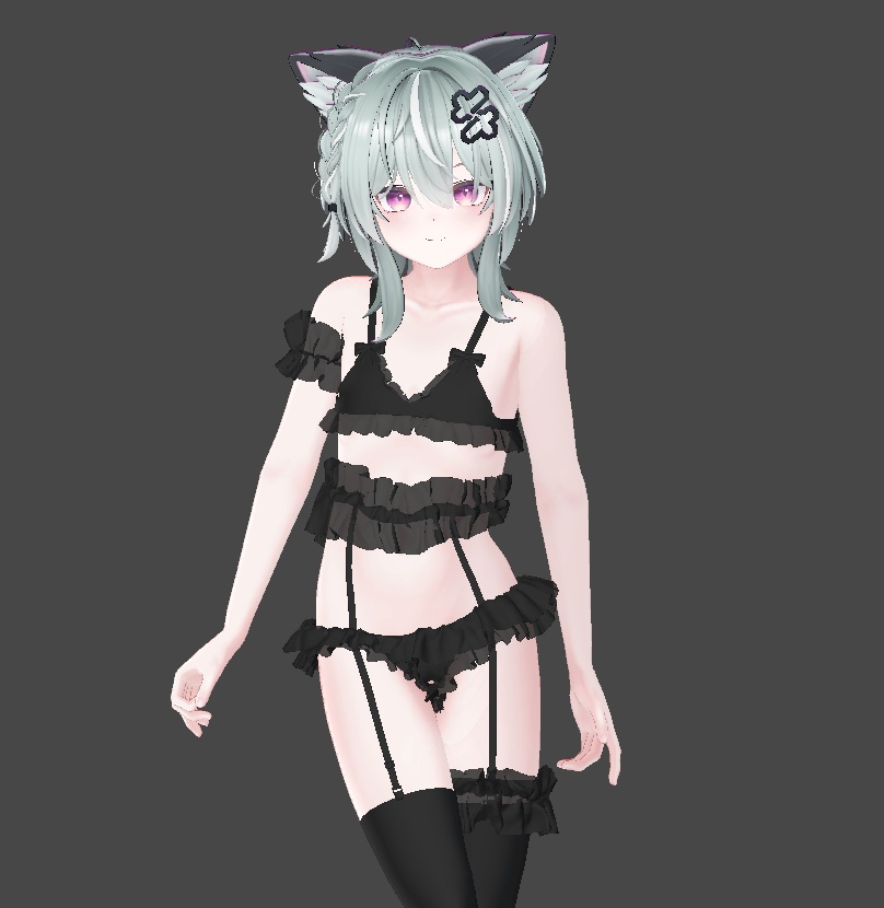 【VRC想定・MA】9アバター対応3D衣装 Noir Frillling