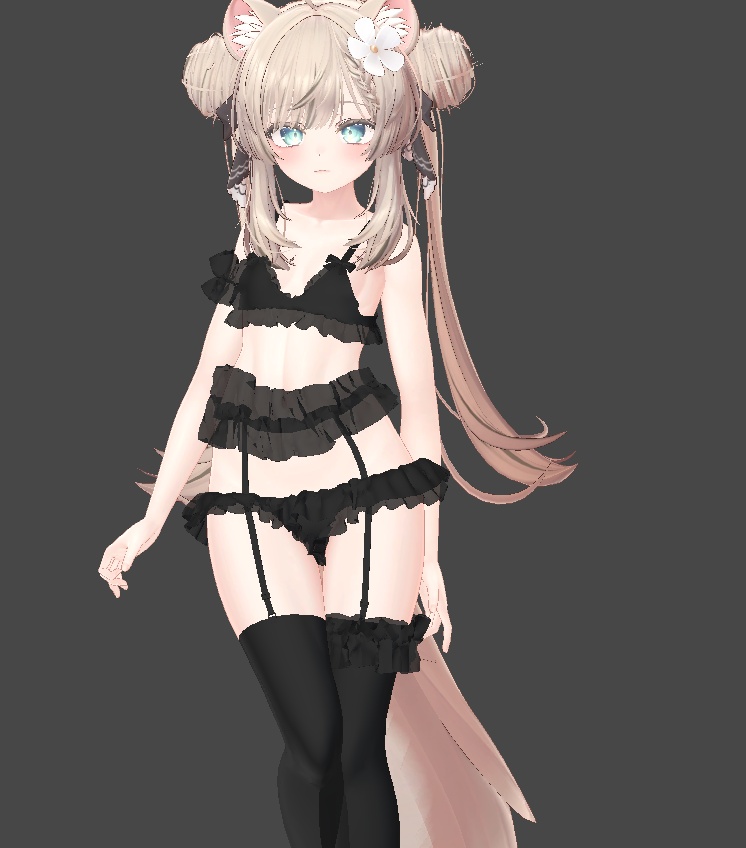 【VRC想定・MA】9アバター対応3D衣装 Noir Frillling
