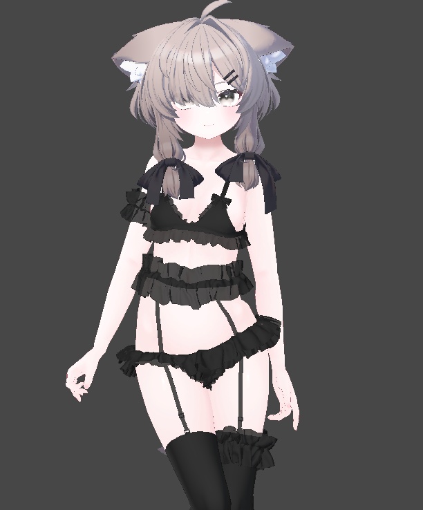 【VRC想定・MA】9アバター対応3D衣装 Noir Frillling