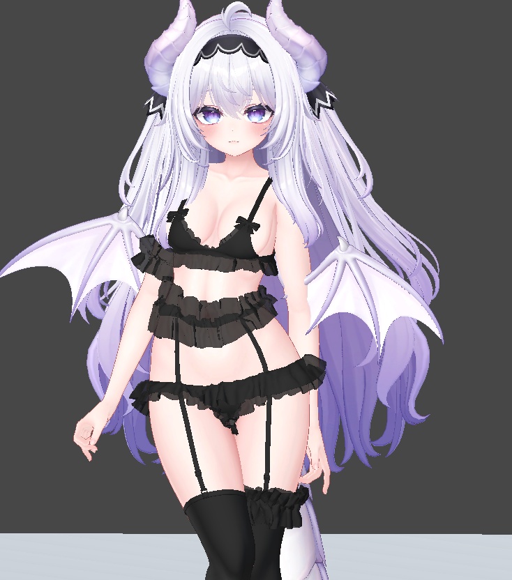 【VRC想定・MA】9アバター対応3D衣装 Noir Frillling