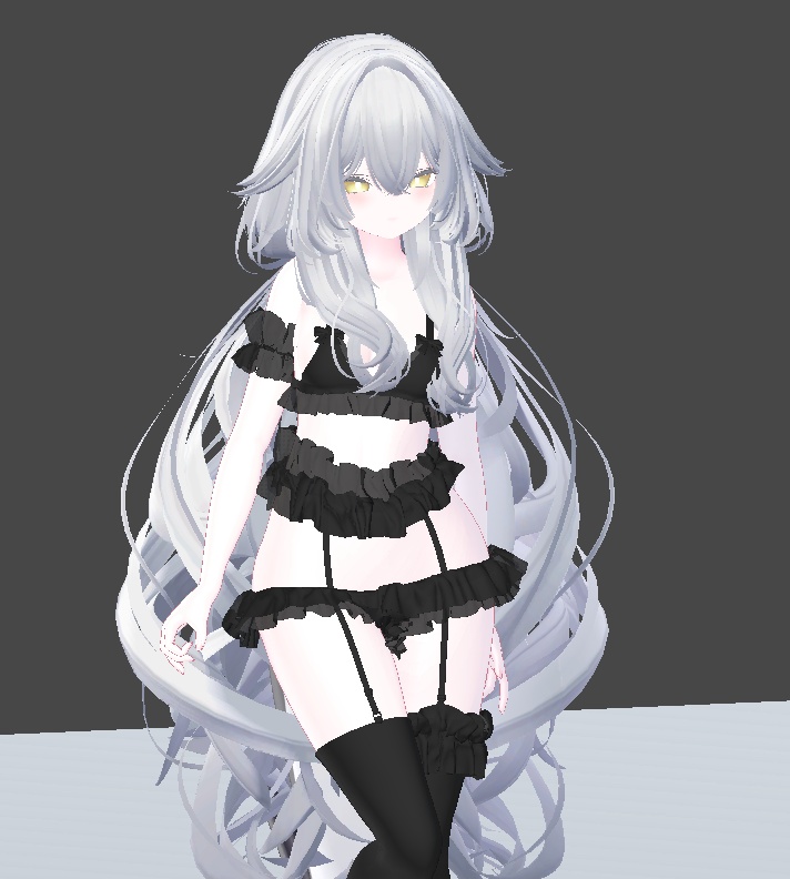 【VRC想定・MA】9アバター対応3D衣装 Noir Frillling