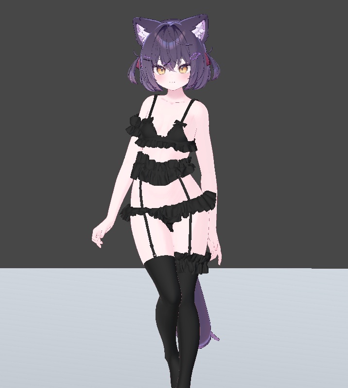 【VRC想定・MA】9アバター対応3D衣装 Noir Frillling