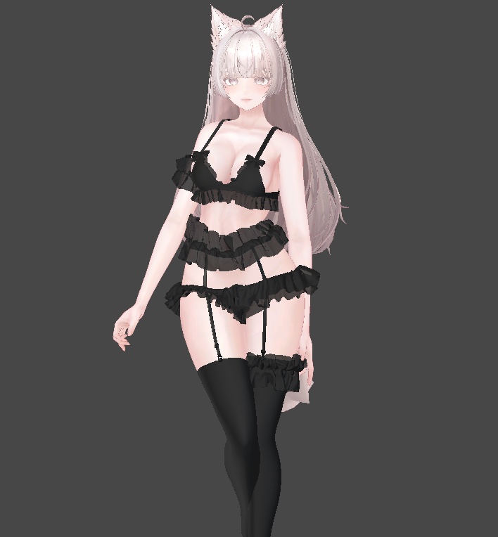 【VRC想定・MA】9アバター対応3D衣装 Noir Frillling