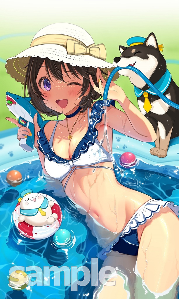 【B2タペストリー】陽向葵ゅか＆こむぎsummer☀🌻(ウィンクVer)