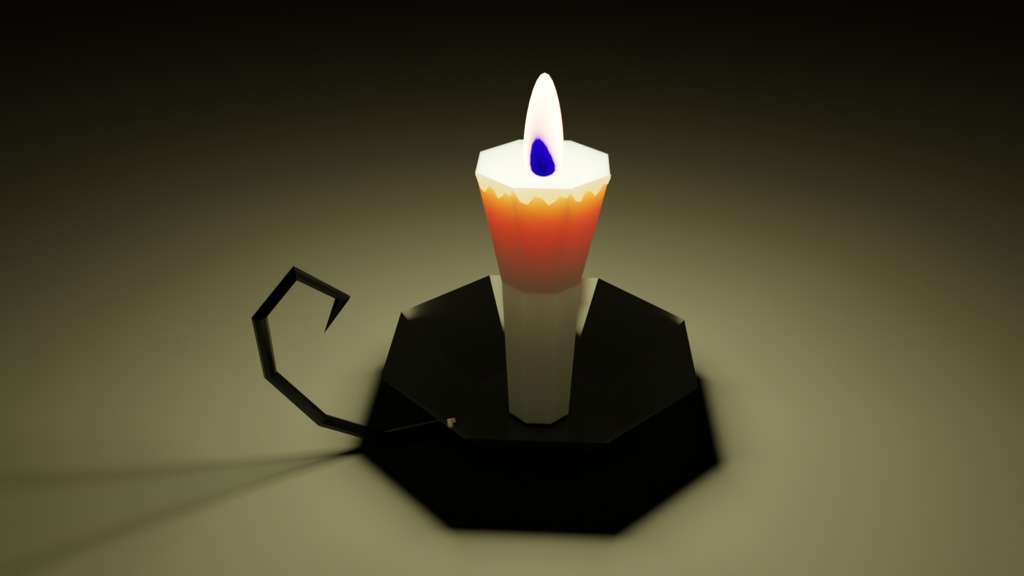 ローポリ蝋燭3Dモデル
