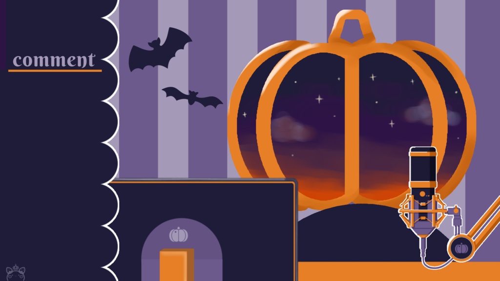 【vtuber素材】ハロウィン配信背景【フリー素材】