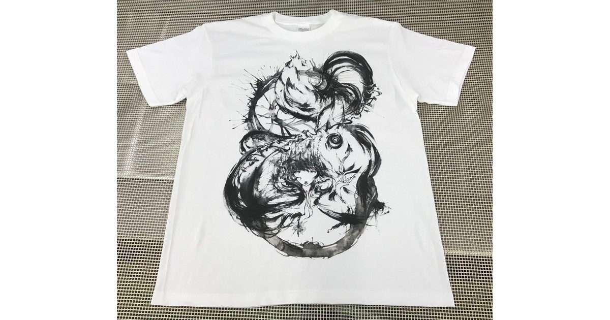 週末限定ンセール 水墨画にわとりTシャツ『無道』 - おはようございます＆鬱P物販 トップス