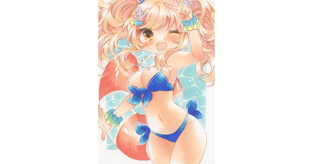 手描きイラスト原画＋東方旧作＋水着＋北白河ちゆり