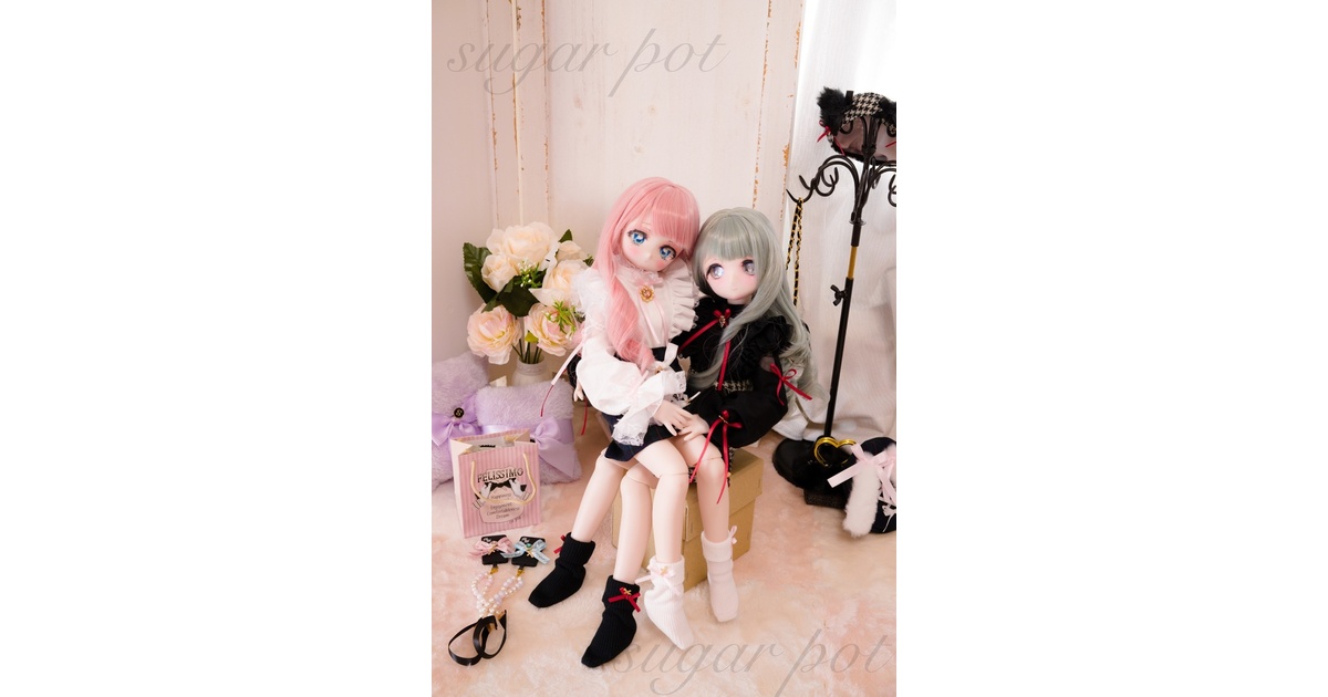 黒ねこちゃん、白うさぎちゃんセット - sugar pot - BOOTH