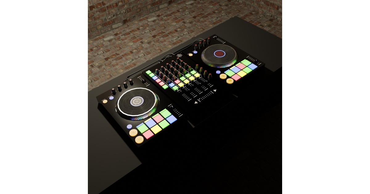 3DCG【DJ_set】ターンテーブル ミキサー - hiromu-3dcg - BOOTH