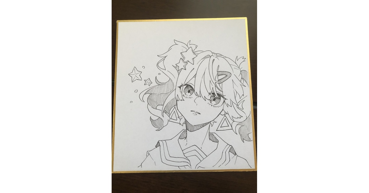額付き】手描きイラスト オリジナル 創作 原画 紫陽花 梅雨 白