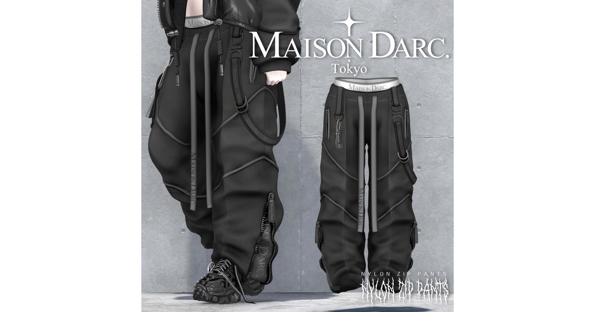 ♞ NYLON ZIP PANTS ♞ - MAISONDARC. - BOOTH ♞ NYLON ZIP PANTS ♞ - MAISONDARC. - BOOTH