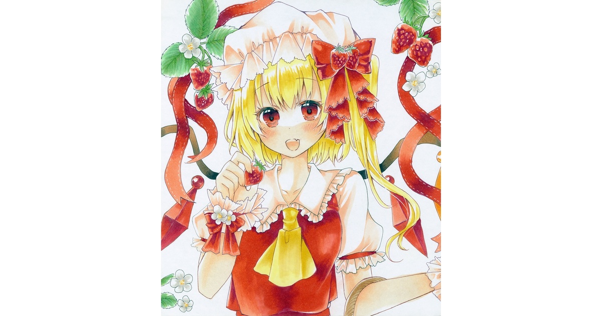 手描きイラスト　ミニ色紙　鈴蘭の妖精さん 手描きイラスト 東方Project 清蘭 七夕楮入り和紙 B5｜手描き