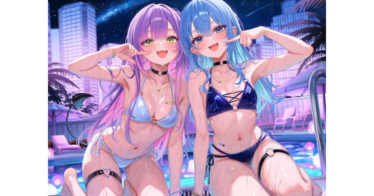 トワすいナイトプール B2タペストリー - saｰya fan art goods - BOOTH