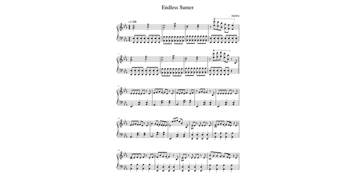 楽譜］エンドレス・サマー Endless Summer / NEWS - edit studio THE