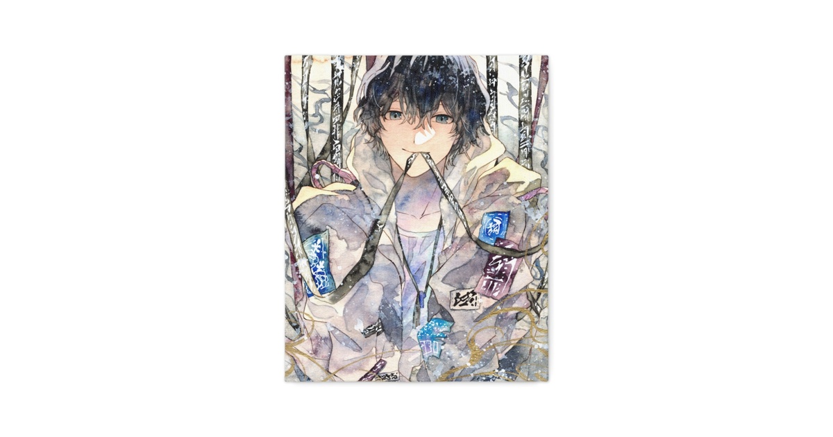 手描きイラスト オリジナル 男の子 透明水彩 グッズ キャンバス - F3