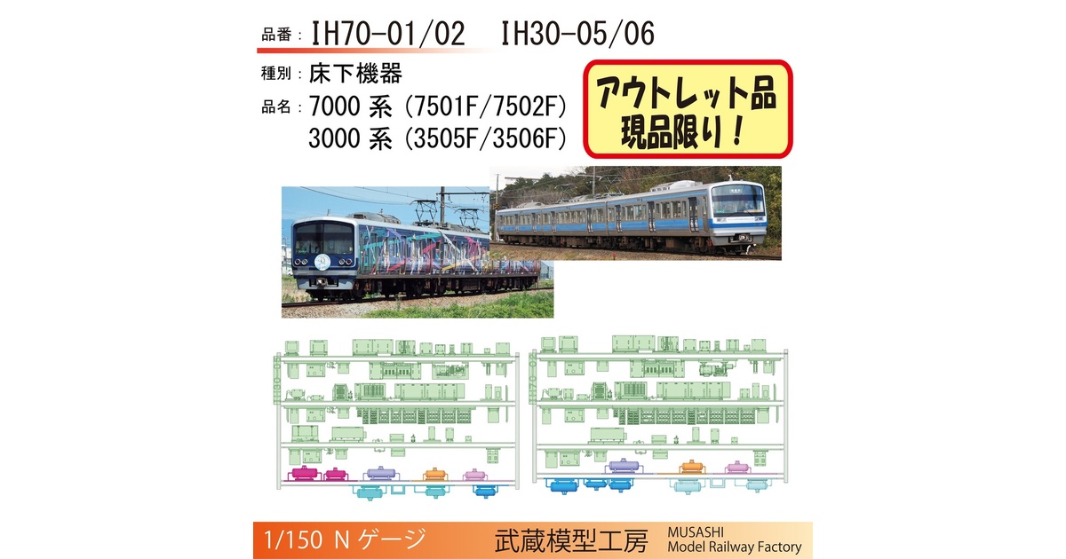 アウトレット品】修善寺の3000系/7000系用床下機器パーツ - 武蔵模型