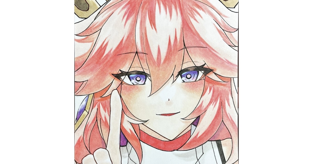 即購入◯ 原画　手描き　イラスト　オリジナル　コピック 手描きイラスト オリジナルイラスト 原画 コピックの通販 by