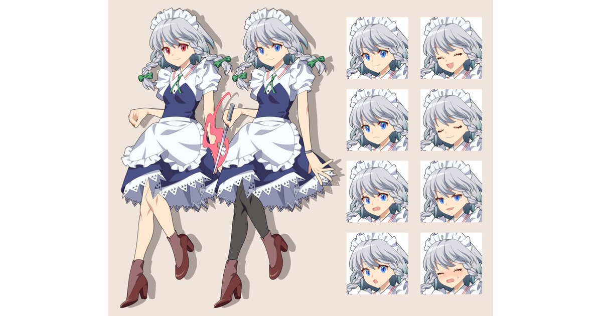 十六夜シロ 十六夜咲夜（輝針城）立ち絵素材 - 4rion - BOOTH