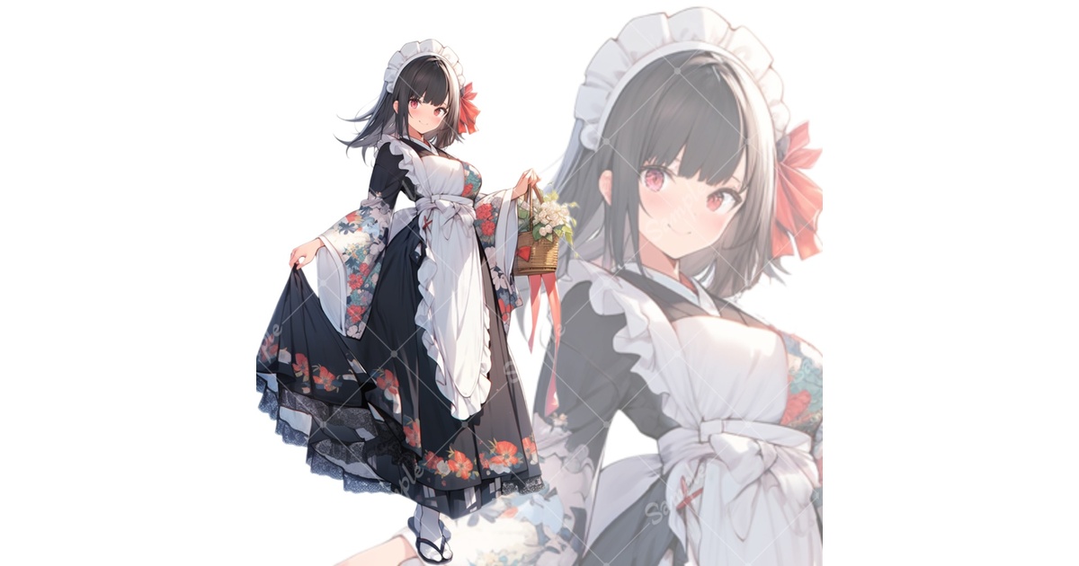 立ち絵素材40 和風メイド - いろはす - BOOTH